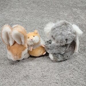 Lot of 3 Plush Animals Russ Berrie Ribbi Bunny Hamster Koala Small Stuffed Toys